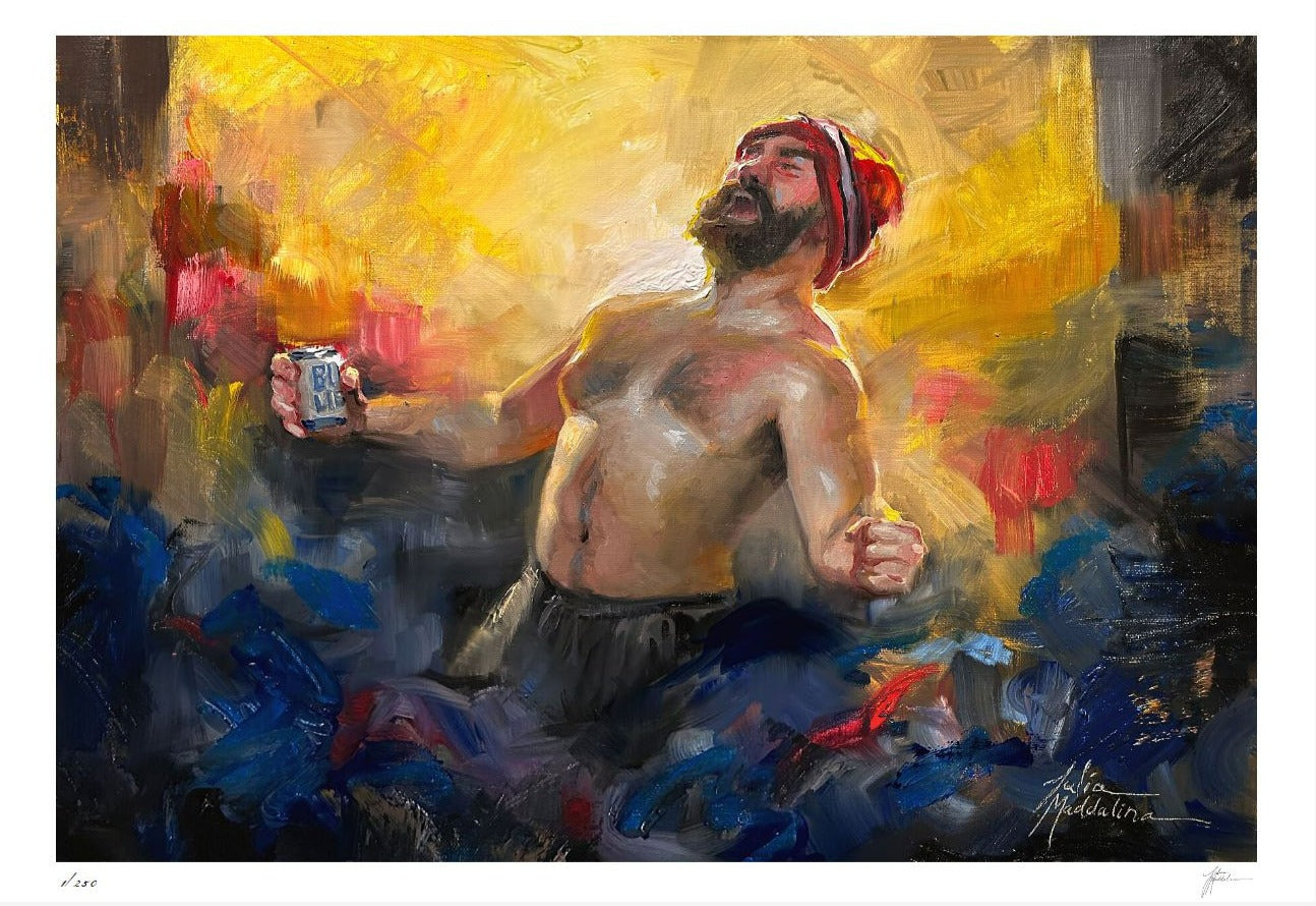 Julia Maddalina's Jason Kelce Painting Print Limited Edition 11x16"